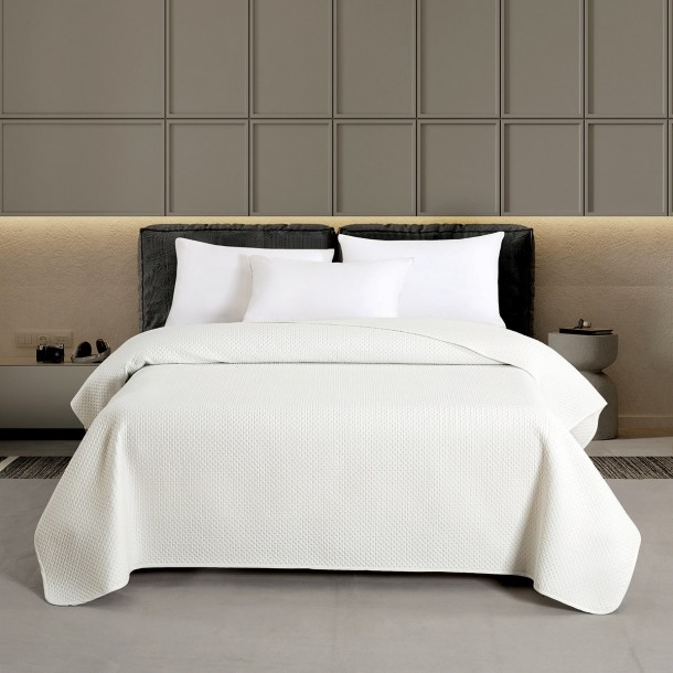 Κουβερλί Microfiber Υπέρδιπλο 220x240εκ. Ultra Sonic Zara White Melinen 20004492