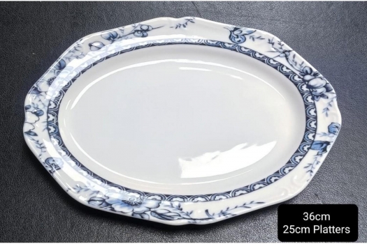 Πιατέλα Σερβιρίσματος Πορσελάνης 36εκ. Tiffany Blue Oriana Ferelli PR24324B06