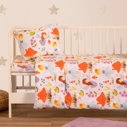 Παπλωματοθήκη Βαμβακερή Κούνιας 110x160εκ. Magic Peach Baby Line Melinen 20004410