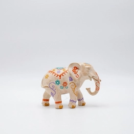 Διακοσμητικός Επιτραπέζιος Ελέφαντας Polyresin Κρεμ 15x6x10,5εκ. ESTHETI 819-00768