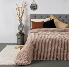 Κουβερτοπάπλωμα Flannel-Sherpa Ζακάρ Μονό 160x240εκ. Cortina Camel SB HOME