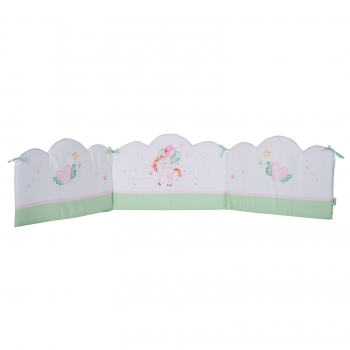 Πάντα Κούνιας Microfiber 45x195εκ. Digital Print Fun 4919 Ροζ-Λευκή-Μέντα Das Baby