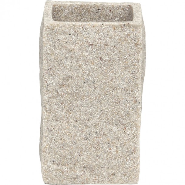 Ποτηροθήκη Polyresin Μπεζ 6,5x6,5x10,5εκ. MRShome DS-8892L01