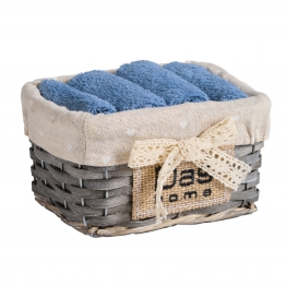 Σετ Πετσέτες Χεριών 4τμχ Soft Blue Με Καλάθι 4004 Das Home