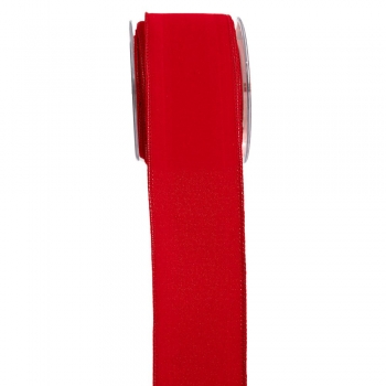 Χριστουγεννιάτικη Κορδέλα Βελούδινη Με Σύρμα 7εκ.-9μ. Κόκκινη iliadis 20110