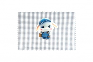 Σουπλά Παιδικό Polyester 35x50εκ. Cap Bunny 38 Γκρι DimCol