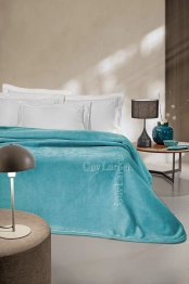 Κουβέρτα Soft Velvet Μονή 160x220εκ. Logo Petrol Guy Laroche