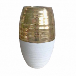 Βάζο Κεραμικό Χρυσό-Λευκό Art Et Lumiere 23x33,5εκ. 10580