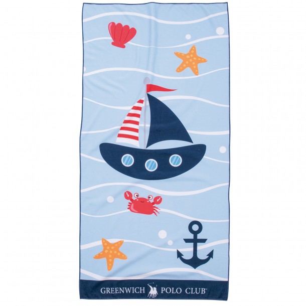 Πετσέτα Θαλάσσης Microfiber 70x140εκ. Beach Towels 3761 Κόκκινη-Μπλε Greenwich Polo Club Junior