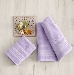 Σετ Πετσέτες 3τμχ Βαμβακερές Evelyn Lilac Sb home