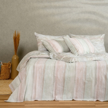 Σετ Σεντόνια Polycotton Μονά Με Λάστιχο 100x200+32εκ. Fuji Pastel Casual Line Melinen 20004682