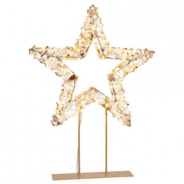 Χριστουγεννιάτικο Επιτραπέζιο Φωτιζόμενο Αστέρι 39x11x46εκ. Με 600 Led Θερμό Λευκό Φως IP44 iliadis 90582