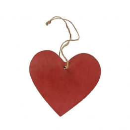 Διακοσμητική Καρδιά Κρεμαστή Ξύλινη Κόκκινη Art Et Lumiere 16x15εκ. 04731