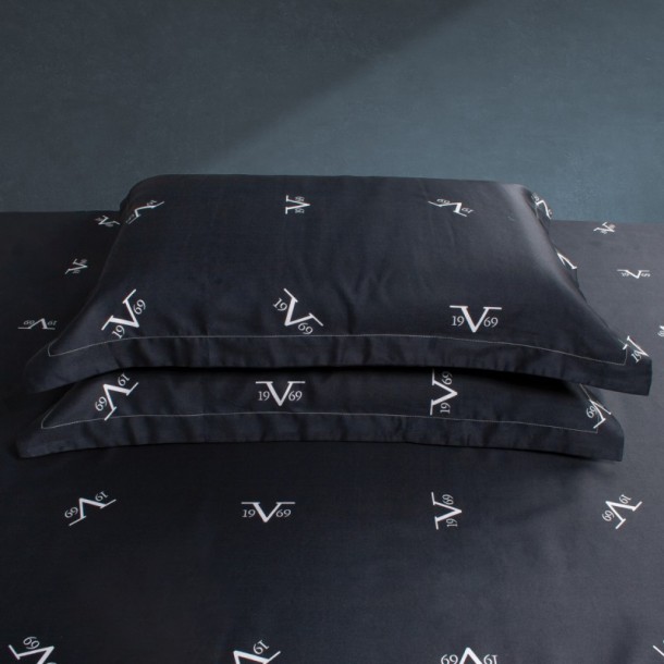 Παπλωματοθήκη Βαμβακοσατέν Μονή 170x245εκ. Cento Black 19V69