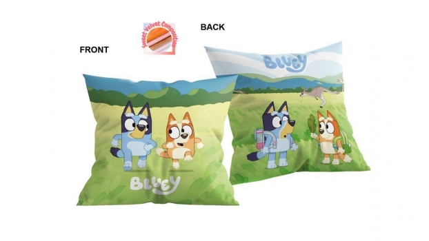Διακοσμητικό Μαξιλάρι BBC Studios Velboa 38x38εκ. Bluey 09 Green DimCol