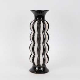 Κηροπήγιο Κεραμικό Μαύρο-Λευκό 13x39,5εκ. ESTHETI 752-25060