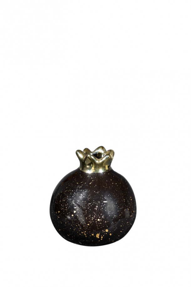 Ρόδι Κεραμικό Μαύρο-Χρυσό 7,6εκ. Zen Collection 24.3.47609