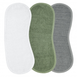 Σετ 3τμχ Λαβέτα Βαμβακερή 53x20εκ. White-Grey-Forest Green Meyco MEY-611406
