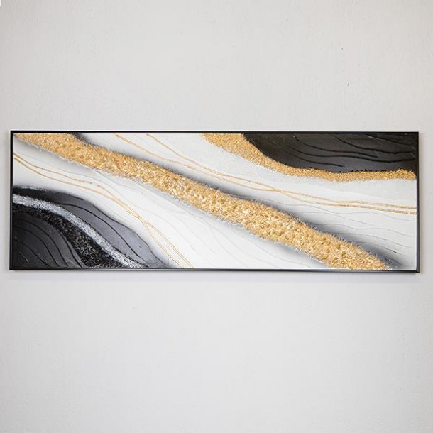 Πίνακας Καμβάς Μαύρος-Λευκός-Γκρι 152x4,5x52εκ. ESTHETI 755-12042