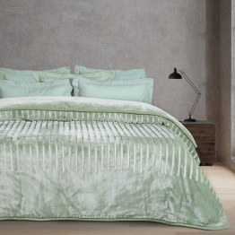 Κουβέρτα Βελουτέ Ανάγλυφη Μονή 160x240εκ. Blankets 1360 Σκούρο Μέντα Das Home