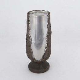 Κηροπήγιο Ρεσώ Κεραμικό Ασημί-Καφέ 11x25εκ. ESTHETI 752-25045