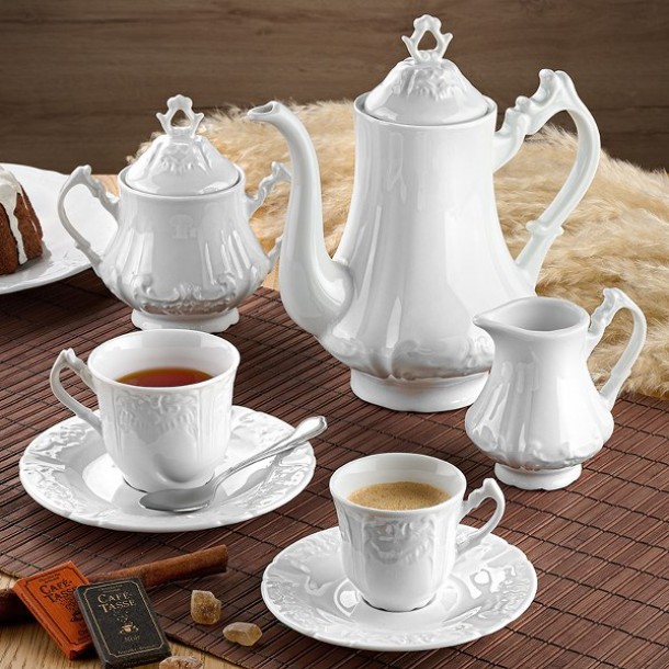 Σετ Φλυτζάνια Τσαγιού 6τμχ Πορσελάνης 230ml Regina White CRYSPO TRIO 53.000.16