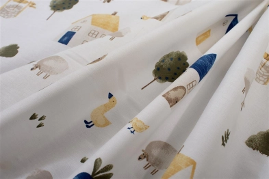 Πάνα Χασέ Βαμβακερή 80x80εκ. Village 579 White-Green DimCol