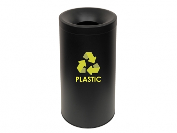 Κάδος Ανακύκλωσης Πλαστικού 65lt Ανοξείδωτος Matt Black Pam & Co Φ34x70εκ. 65-3470PL-433