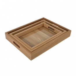 Δίσκος Σερβιρίσματος Σετ 3τμχ Mdf Walnut Ivory 40x30x5,5εκ.-35x25x4,8εκ.-30x20x4εκ. Oriana Ferelli SU05053KP3S
