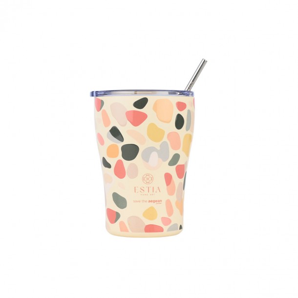 Θερμός-Ποτήρι Ανοξείδωτο Coffee Mug Hue Pebbles Save The Aegean 350ml-9x13εκ. Estia 01-31718