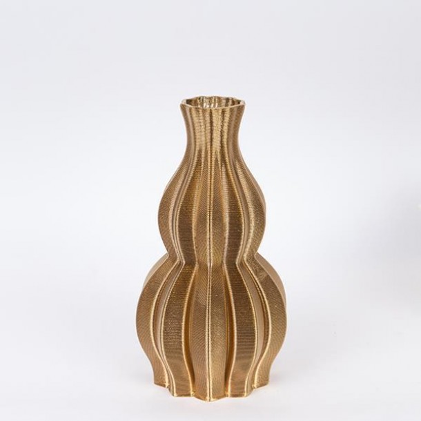 Βάζο Πορσελάνης 3D Χρυσό 16x16x30εκ. ESTHETI 752-21099