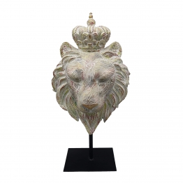 Διακοσμητική Επιτραπέζια Προτομή Λιοντάρι Polyresin Πολύχρωμη ESPIEL 19,8x13x39εκ. FIG218