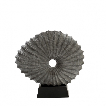 Διακοσμητικό Επιτραπέζιο Lucky Horn Κεραμικό-Ξύλινο Γκρι-Μαύρο ESPIEL 23x9x29,2εκ. TAS112