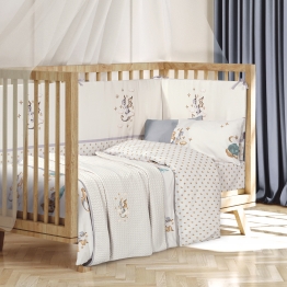 Κουβέρτα Πικέ Βαμβακερή Κούνιας 110x150εκ. Essential Baby 8840 Λευκή-Γκρι Greenwich Polo Club