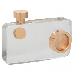 Διακοσμητική Φωτογραφική Μηχανή Κρυστάλλινη Διάφανη-Χρυσή 13x8εκ. iliadis 90124