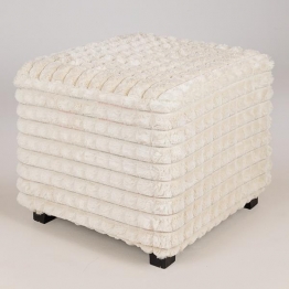 Σκαμπώ Βελούδο-Ξύλινο Λευκό 42x42x40εκ. ESTHETI 750-14028
