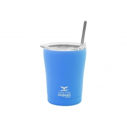 Θερμός-Ποτήρι Ανοξείδωτο Coffee Mug Olympic Blue Save The Aegean 350ml-8,7x12,1εκ. Estia 01-12465