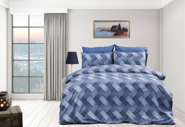 Παπλωματοθήκη Polycotton Υπέρδιπλη 220x240εκ. Αλκμήνη 454 Blue DimCol