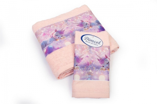 Σετ Πετσέτες 2τμχ Μπεμπέ Βαμβακερές Dreaming Unicorn 320 Pink DimCol