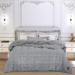 Κουβερτοπάπλωμα Κοτλέ Sherpa Υπέρδιπλο 220x240εκ. Essential 3480 Γκρι Greenwich Polo Club