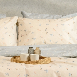 Ζεύγος Μαξιλαροθήκες Βαμβακερές 50x70εκ. Amour Blue-Beige Ultra Line Melinen 20004576