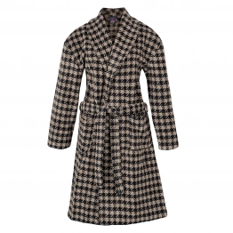 Μπουρνούζι Ενηλίκων Βαμβακερό Ζακάρ Medium Essential 3096 Μπεζ-Μαύρο Greenwich Polo Club