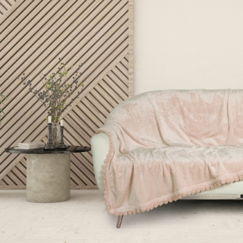 Κουβέρτα Fleece Καναπέ 130x170εκ. Blankets 1185 Pink Das Home
