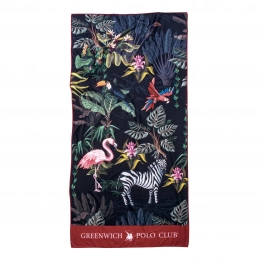 Πετσέτα Θαλάσσης Microfiber 80x170εκ. Essential 3800 Μαύρη-Κόκκινη-Πράσινη Greenwich Polo Club