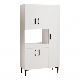 Ντουλάπα κουζίνας Defne pakoworld σε λευκή απόχρωση  89x37.5x160εκ