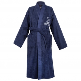 Μπουρνούζι Ενηλίκων Βαμβακερό Ζακάρ Extra Large Essential 3212 Royal Blue Greenwich Polo Club