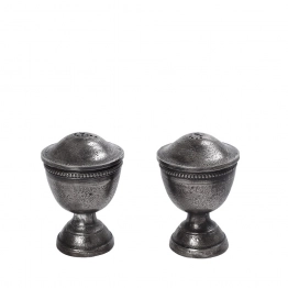 Αλατοπίπερο Σετ 2τμχ Αλουμινίου Ασημί ESPIEL 5x5x7εκ. FLA326