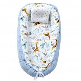 Φωλιά Ύπνου Βαμβακερή 85x55x15εκ. Jungle Εκρού-Σιέλ Melinen 20005222