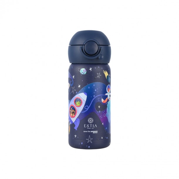 Θερμός Παιδικό Ανοξείδωτο Με Καλαμάκι Solar Jump 350ml-7x7x18εκ. Save The Aegean Estia 01-33057