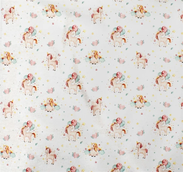 Πάνα Χασές Bebe Βαμβακερή 80x80εκ. Unicorn 209 White-Salmon Dimcol